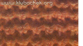 Английская резинка с поперечными полосами. Объемные узоры с накидами - www.klubochek.org