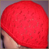 Красная ажурная шапочка для девочки (8-9 лет) - www.klubochek.org